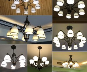 美式吊灯遥控变光LED客厅灯卧室餐厅灯北欧复古铁艺乡村欧式灯具