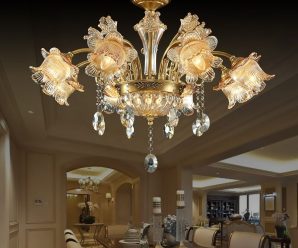 欧式装修客厅灯具-全铜奢华水晶灯客厅灯简约卧室灯餐厅大气复古灯具