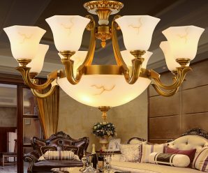 全铜吊灯欧式铜灯美式客厅复古卧室餐厅简欧仿云石法式灯具灯饰