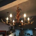 美式复古怀旧鹿角吊灯工业风loft网吧咖啡厅服装店创意个性树枝灯