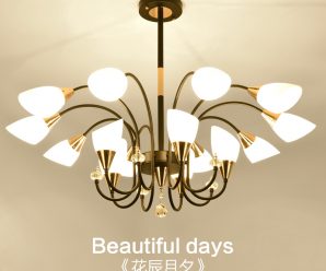 简约美式客厅吊灯家用北欧大气LED创意个性卧室灯现代餐厅灯具