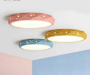 北欧创意个性LED马卡龙卧室吸顶灯现代简约温馨儿童房书房灯具
