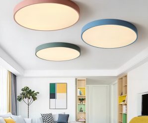 北欧设计师创意大气客厅灯具LED卧室长方形彩色马卡龙吸顶灯饰