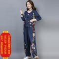 2019春季汉服女改良民族风女装古装新款唐装上衣绣花套装茶人服装