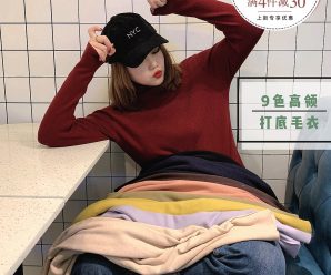 打底衫女100纯羊毛亮片V领上衣大码女装新款宽松洋气胖mm女百搭冬