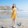 2020夏季台湾新款女装裙子沙滩裙小个子a字仙女裙流苏吊带连衣裙