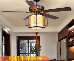 创意变频风扇灯吊扇灯隐形北欧简约家用客厅餐厅卧室带电风扇吊灯