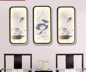 新中式壁灯超薄LED灯具中国风卧室床头灯简约现代客厅书房壁画灯
