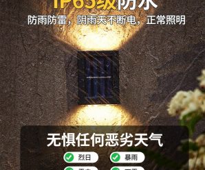 户外太阳能壁灯LED花园篱笆灯家用别墅庭院防水围墙灯人体感应灯